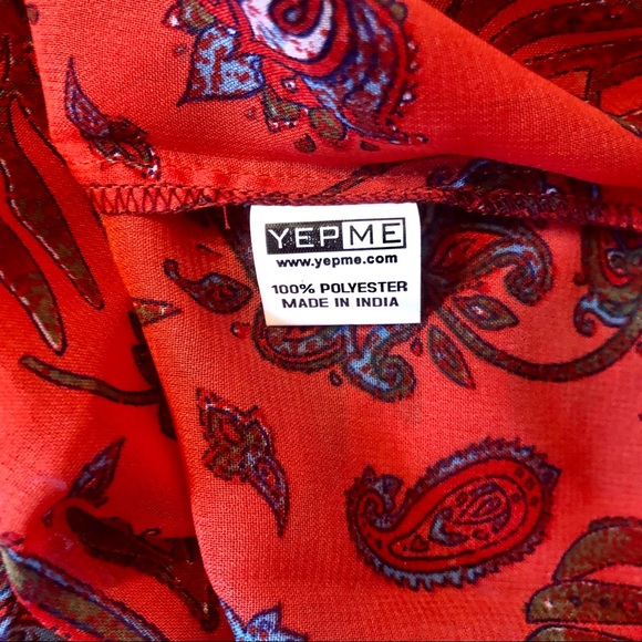 🔥YEP ME🔥SHELIA KURTI INDIAN TUNIC SLEEVELESS TOP RED SMALL NWT - Picture 4 of 4